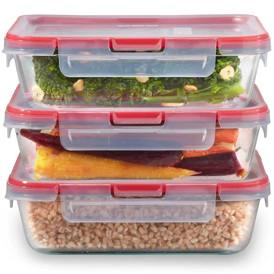 Pyrex FreshLock six-piece glass storage set